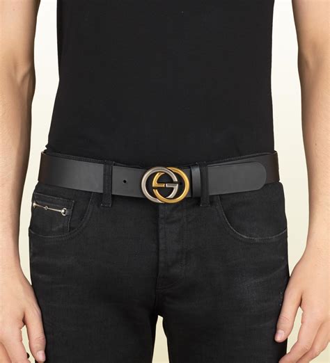 belt with interlocking g buckle